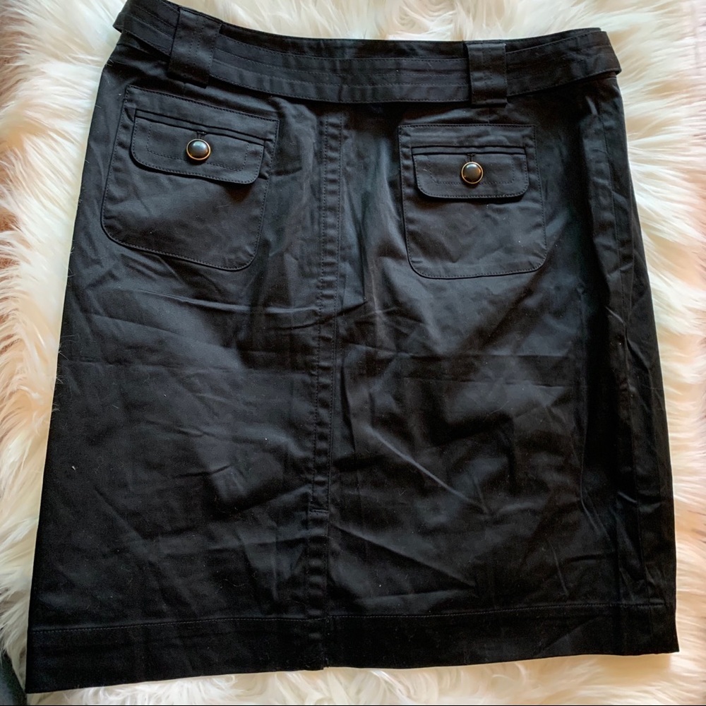 JONES NEW YORK Black Belted Skirt Size 12 - Picture 2 of 5